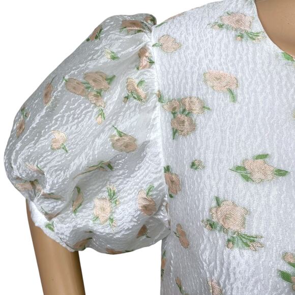 Floral White Midi Dress - Picture 9 of 14